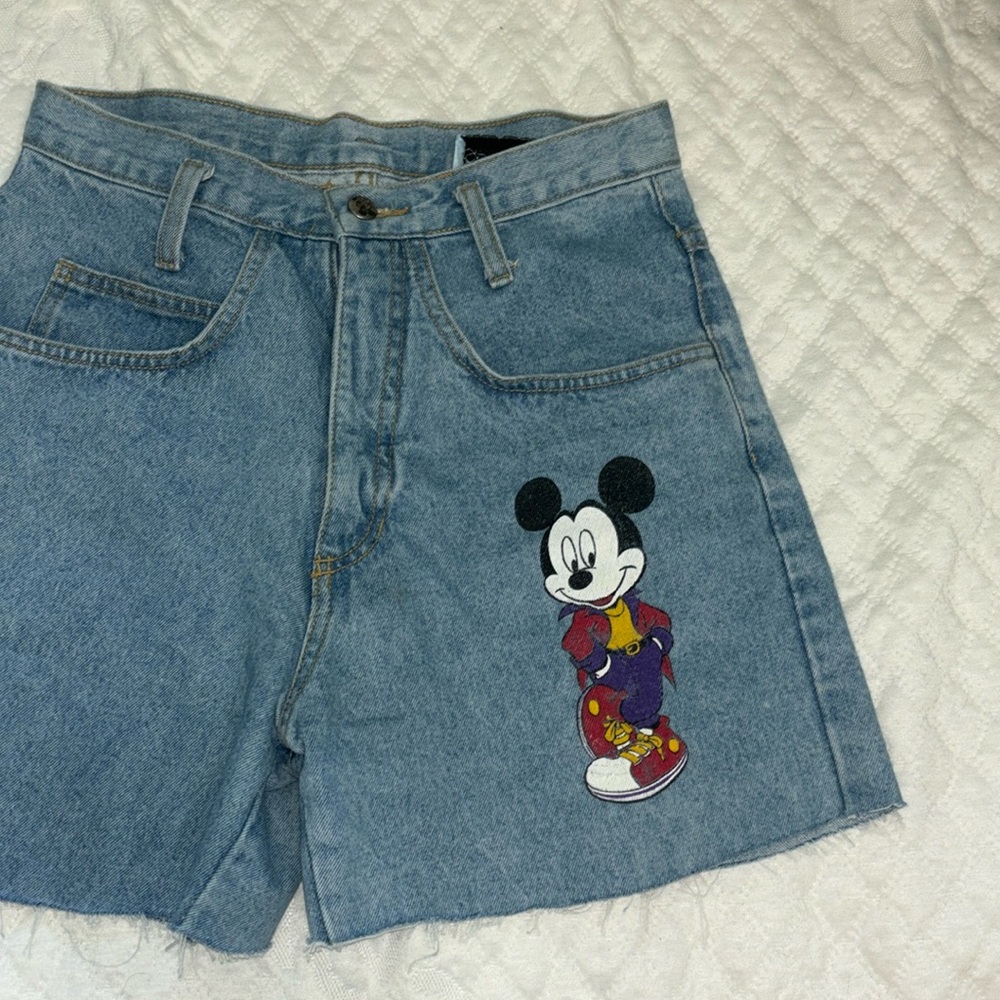 Vintage, one of a kind Mickey by Jerry Leigh denim shorts